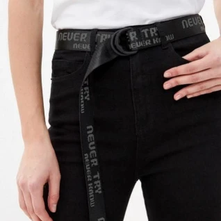 Черный ремень пояс мужской женский серый