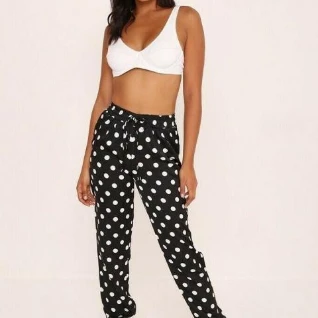 Женские брюки в горошек черные белые новые