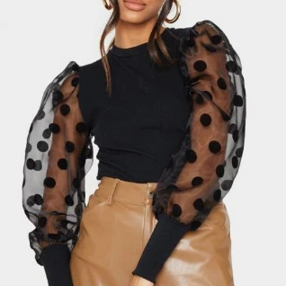 Женская кофта в горох водолазка