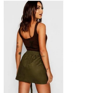 Женская юбка хаки джинсовая хлопковая