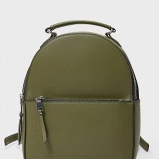 Рюкзак хаки кожаный женский