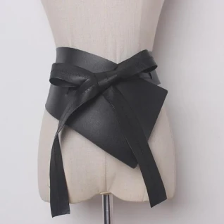 Ремень пояс корсет асимметричный кожаный