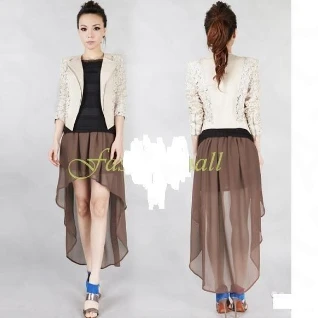 Юбка бежевая коричневая женская шифоновая летняя