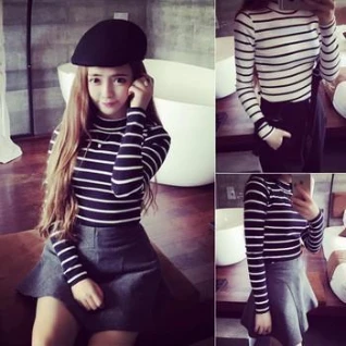 Черная полосатая кофта белая