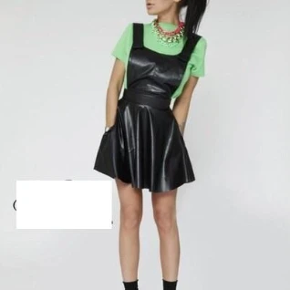 Кожаное платье солнце клеш