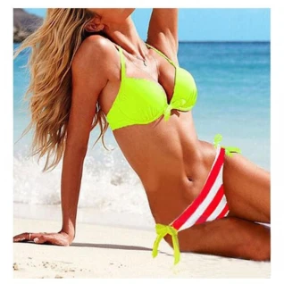 Купальник victoria's secret неоновый в полоску