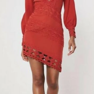 Ажурное летнее красное платье мини