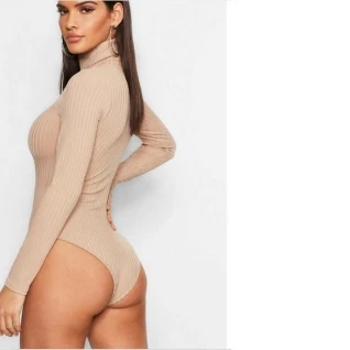 Боди бежевый рубчик