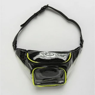 Черная прозрачная поясная сумка пластиковая