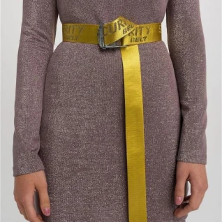 Желтый ремень тканевый