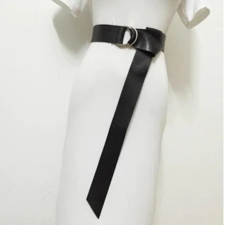 Ремень асимметричный кожаный