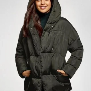 Куртка пуховик зеленая