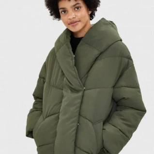 Куртка пуховик хаки зеленая