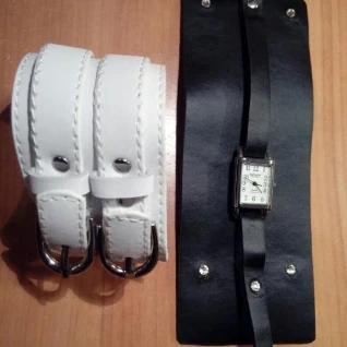 Черные наручные часы браслет широкие