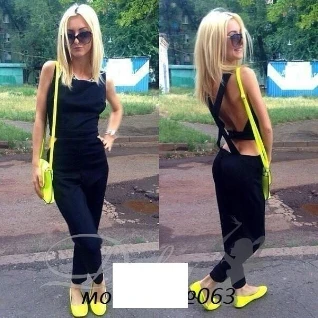 Женский комбинезон черный
