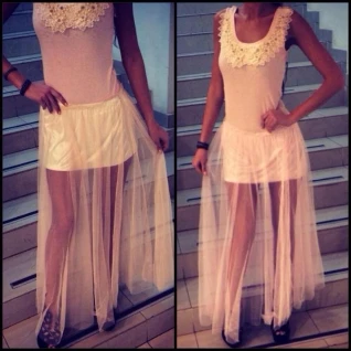 Женская юбка макси длинная сеткой