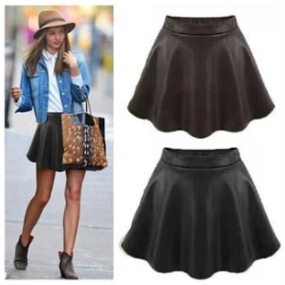 Женская кожаная мини юбка
