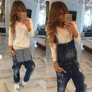 Джинсовый комбинезон женский