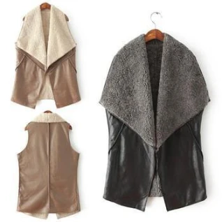 Жилетка женская бежевая черная