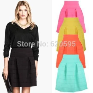 Мини юбка зеленая мятная клеш солнце