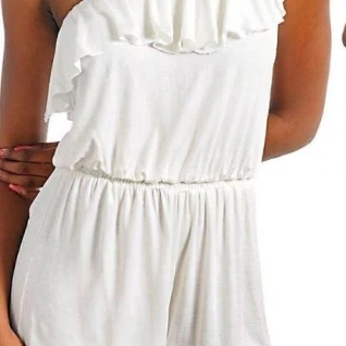 Кремовый белый комбинезон шорты женский