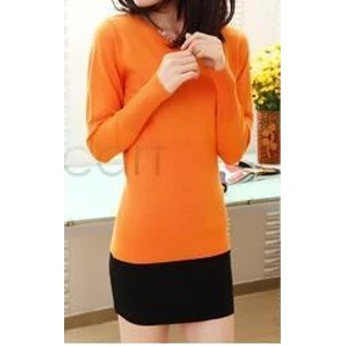 Оранжевая кофта рубчик женская