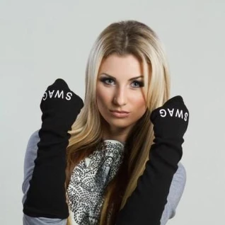 Перчатки без пальев митенки черные