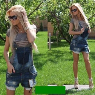 Женский джинсовый комбинезон летний