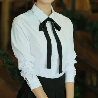 Блузка белая женская блуза с бантиком