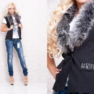 Черная жилетка женская жилет смехом