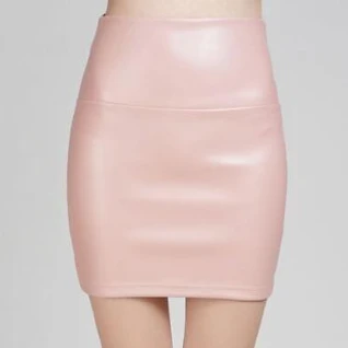 Юбка кожаная мини короткая