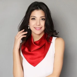 Красный атласный сатиновый шелковый платок