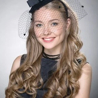 Аксессуар для фотосессии: Мини-цилиндр фетровый с вуалью