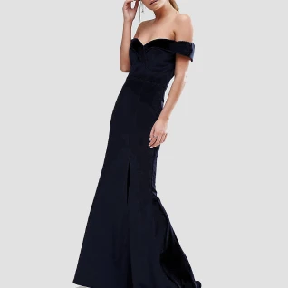 Черное платье Jarlo Off Shoulder Slim Gown