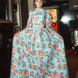 Платье с цветочным принтом из неопрена