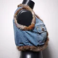 Возьмите Жилет джинсовый с мехом напрокат (Фото 2) в Москве