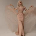 Возьмите Платье вечернее Роджи в цвете пудра напрокат (Фото 8) В Туле