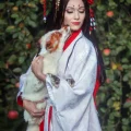 Возьмите Японский костюм демона Кицунэ белое кимоно Гейши напрокат (Фото 7) в Москве