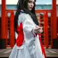 Возьмите Японский костюм демона Кицунэ белое кимоно Гейши напрокат (Фото 17) в Москве