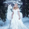 Возьмите Белый изящный костюм платье принцессы снегурочки  напрокат (Фото 8) в Москве