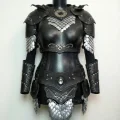 Возьмите Женский рыцарский костюм черные кожаные доспехи латы воительницы амазонка валькирия воин напрокат (Фото 17) в Москве