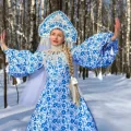 Возьмите Платье "Русская красавица Гжель" напрокат (Фото 1) в Москве