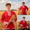 Возьмите Прокат рубаха русская народная мужская красная напрокат (Фото 2) в Москве