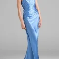 Возьмите Платье ABS by Allen Schwartz Blue Ruched Side Gown Размеры 40, 46 напрокат (Фото 1) в Москве