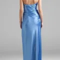 Возьмите Платье ABS by Allen Schwartz Blue Ruched Side Gown Размеры 40, 46 напрокат (Фото 2) в Москве