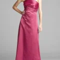 Возьмите Платье ABS by Allen Schwartz Crimson/Pastel  satin evening gown Размер 44 напрокат (Фото 3) в Москве