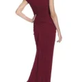Возьмите Платье Adrianna Papell Burgundy Ruched Mesh Gown Размеры 44, 46 напрокат (Фото 1) в Москве
