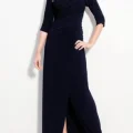 Возьмите Платье Adrianna Papell Navy Gown Sleeve 3/4 Размеры 44, 46 напрокат (Фото 2) в Москве