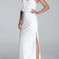 Возьмите Платье Aidan Mattox Sequin White Blouson Gown Размеры 44, 48 напрокат (Фото 1) в Москве