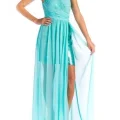 Возьмите Платье Aidan Mattox Tiffany Blue High-low Dress Размеры 40, 42, 44 напрокат (Фото 2) в Москве